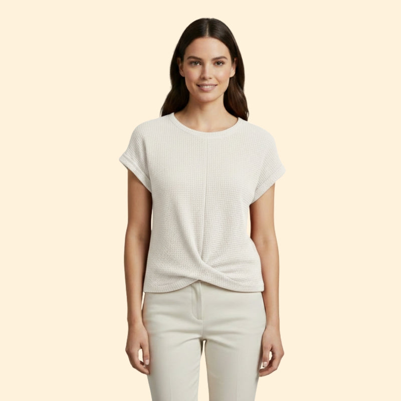 Women’s Waffle Knit Tee with Short Sleeves