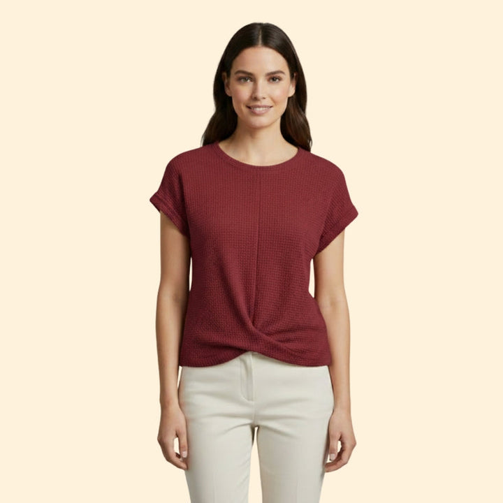 Women’s Waffle Knit Tee with Short Sleeves