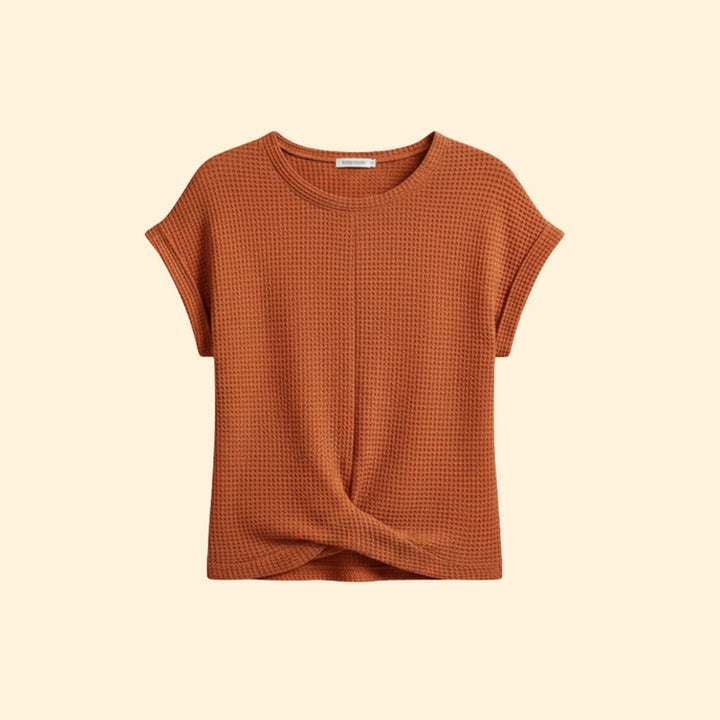 Women’s Waffle Knit Tee with Short Sleeves