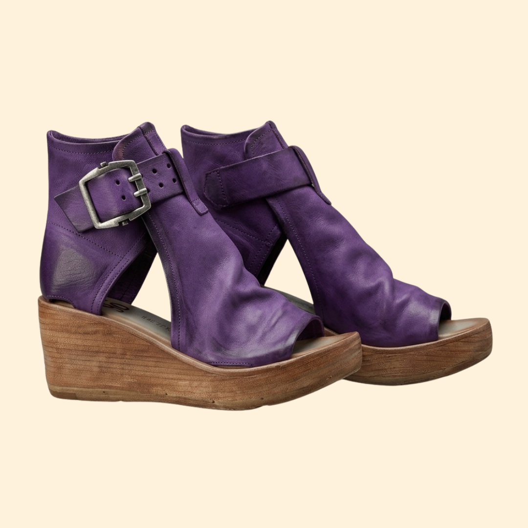 Women's Wedge Sandals with Buckle