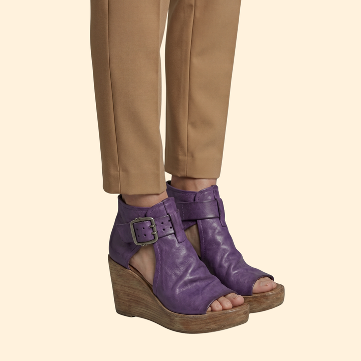 Women's Wedge Sandals with Buckle