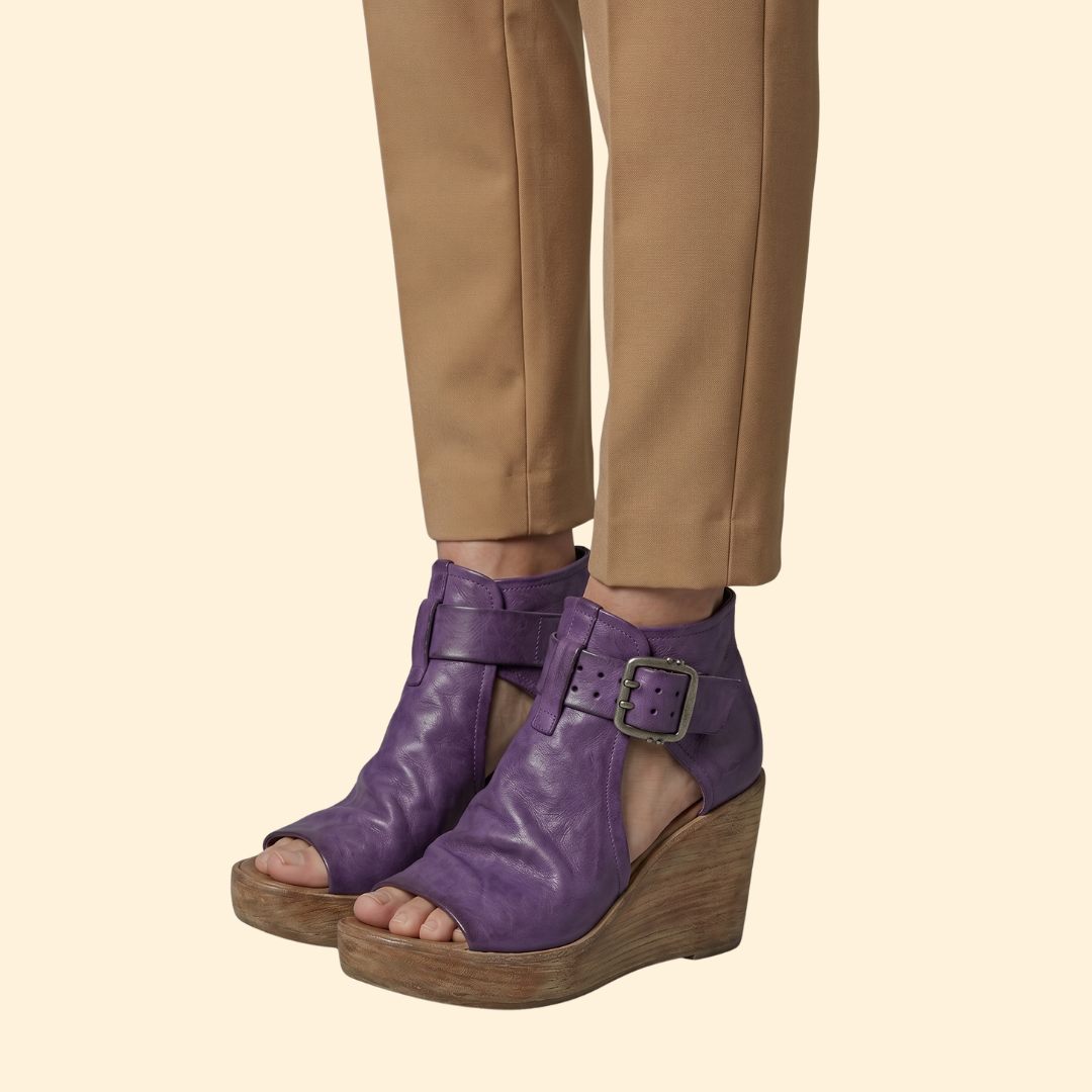 Women's Wedge Sandals with Buckle