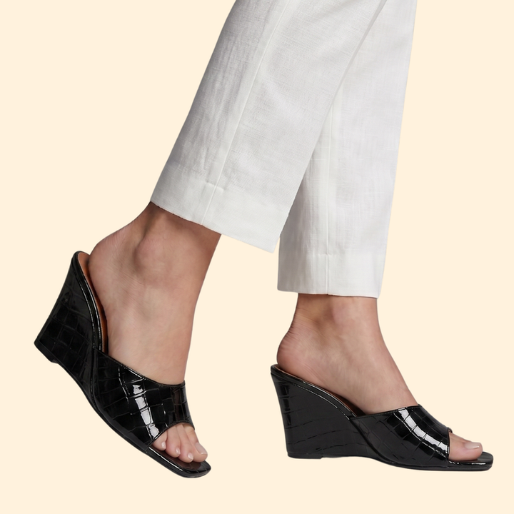 Women’s Wedge Sandals with Croc Embossing