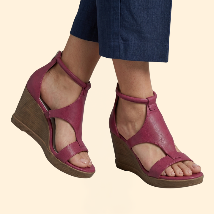 Women's Wedge Sandals with T-Strap