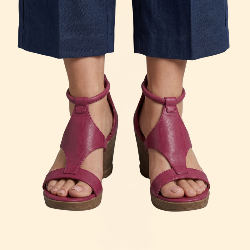 Women's Wedge Sandals with T-Strap