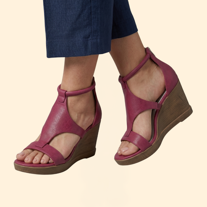 Women's Wedge Sandals with T-Strap