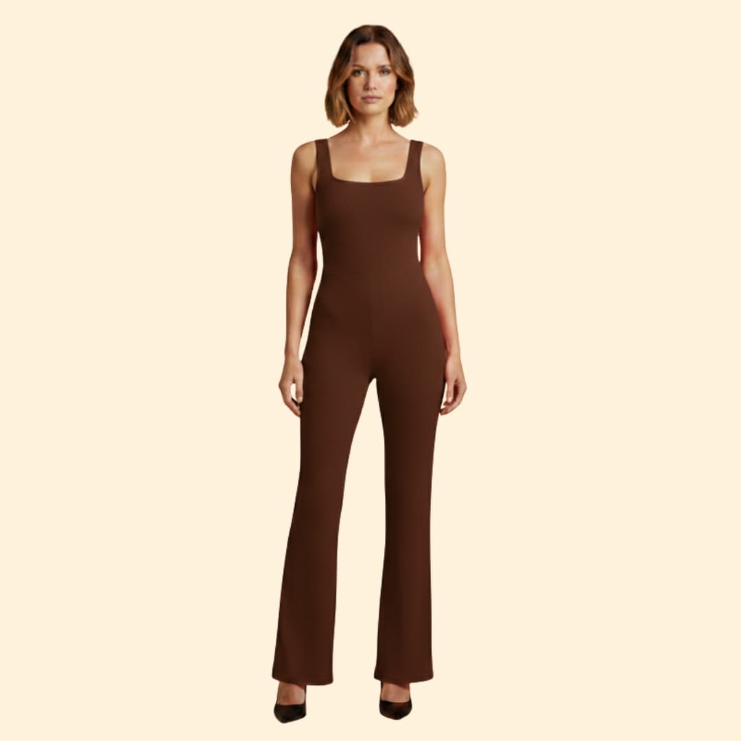 Women's Wide-Leg Jumpsuit Fitted Bodice