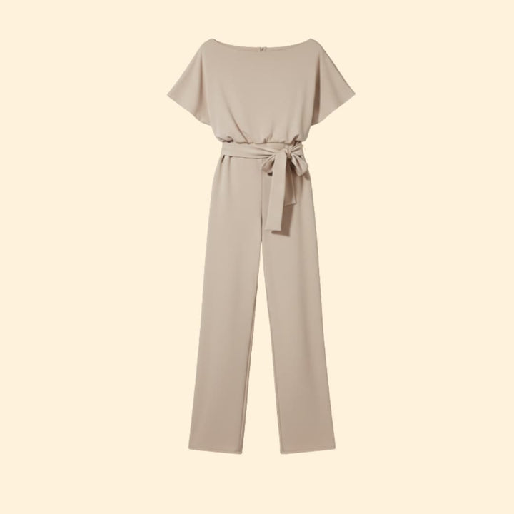 Women's Wide-Leg Jumpsuit Tie Belt