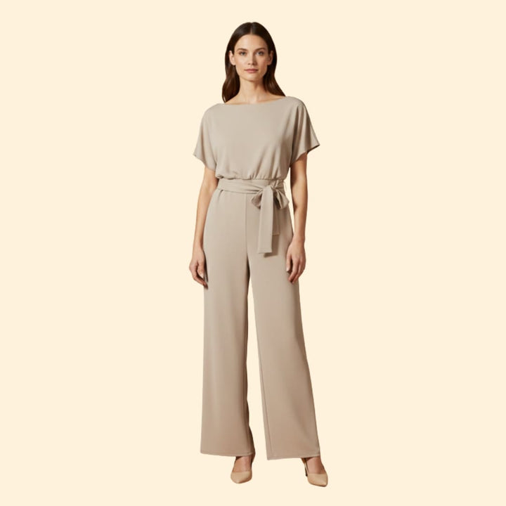 Women's Wide-Leg Jumpsuit Tie Belt