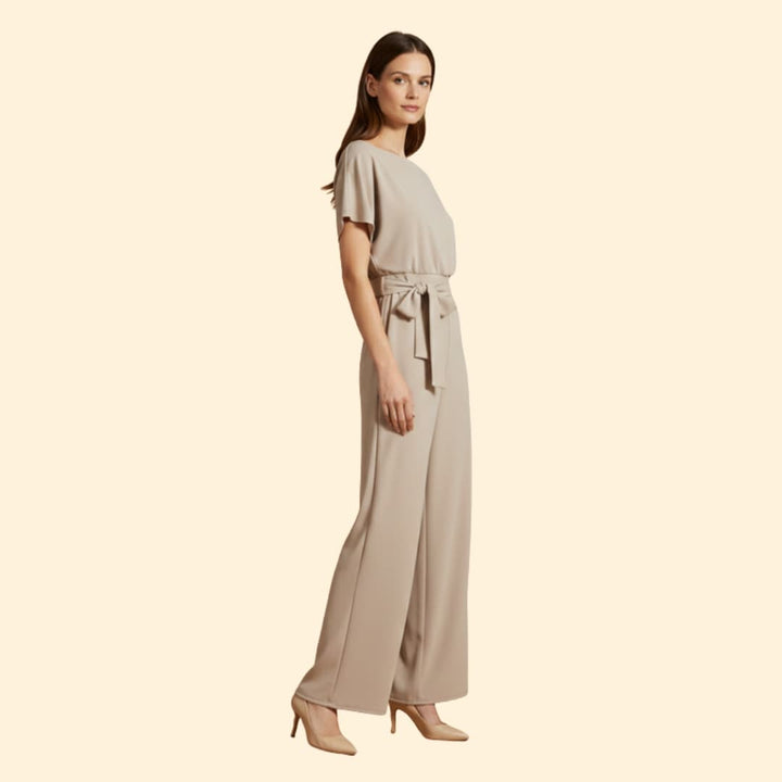 Women's Wide-Leg Jumpsuit Tie Belt