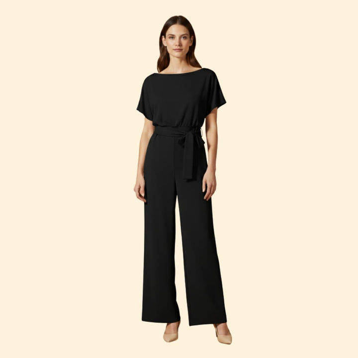 Women's Wide-Leg Jumpsuit Tie Belt