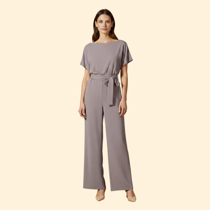 Women's Wide-Leg Jumpsuit Tie Belt