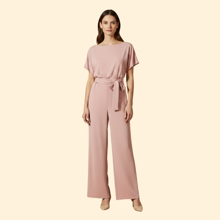 Women's Wide-Leg Jumpsuit Tie Belt