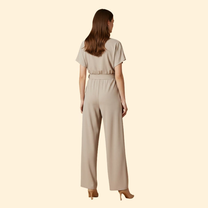 Women's Wide-Leg Jumpsuit Tie Belt