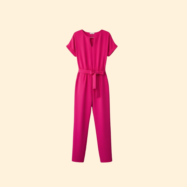 Women’s Wide-Leg Jumpsuit with Belt Detail