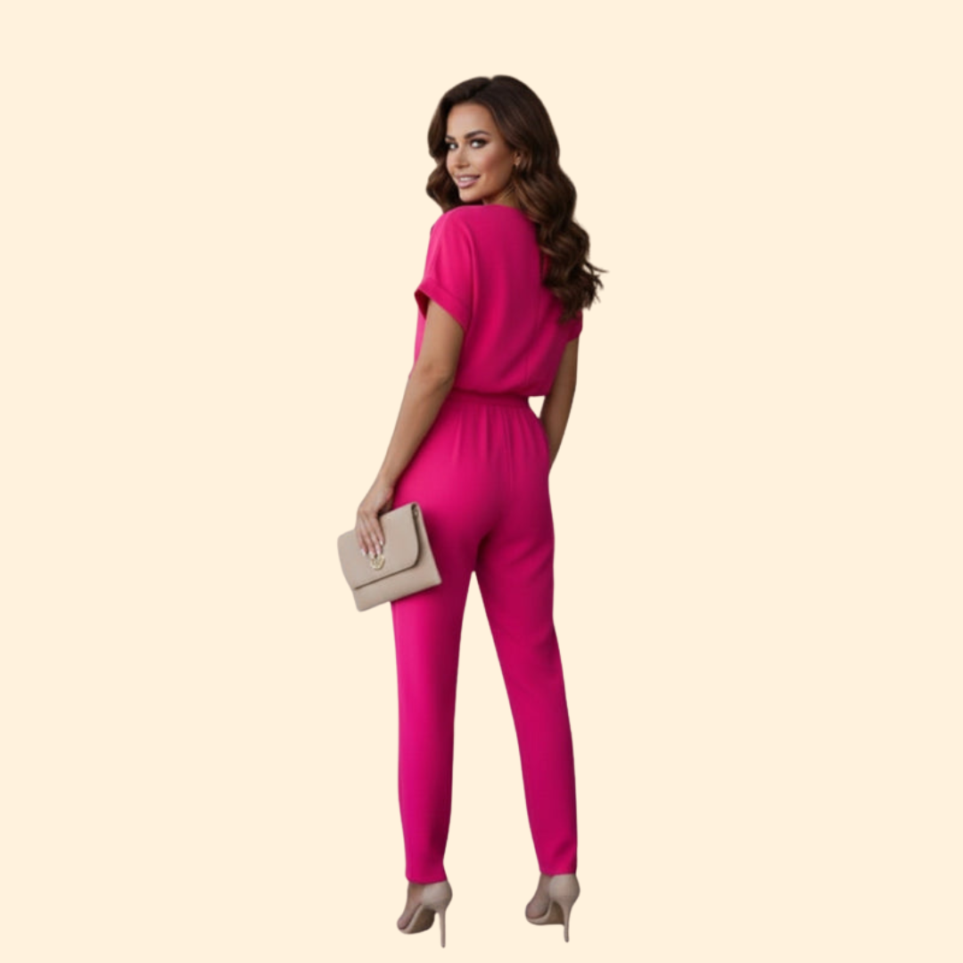 Women’s Wide-Leg Jumpsuit with Belt Detail