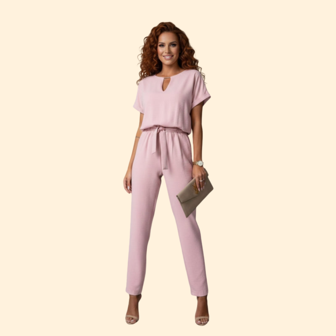 Women’s Wide-Leg Jumpsuit with Belt Detail
