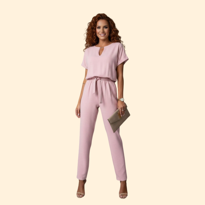 Women’s Wide-Leg Jumpsuit with Belt Detail