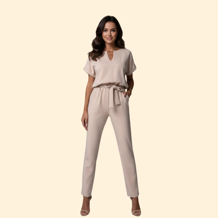 Women’s Wide-Leg Jumpsuit with Belt Detail