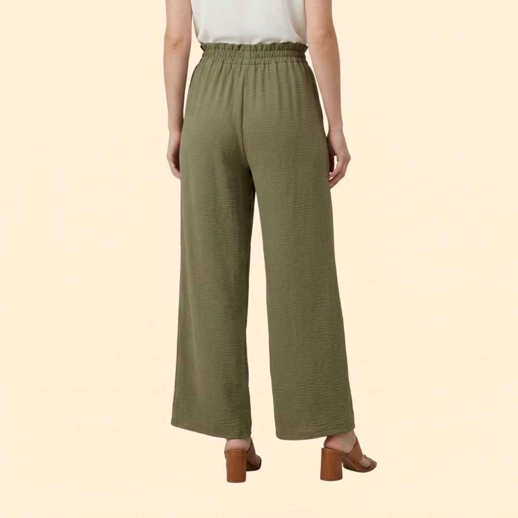 Women’s Wide-Leg Palazzo Pants with Elastic Waist