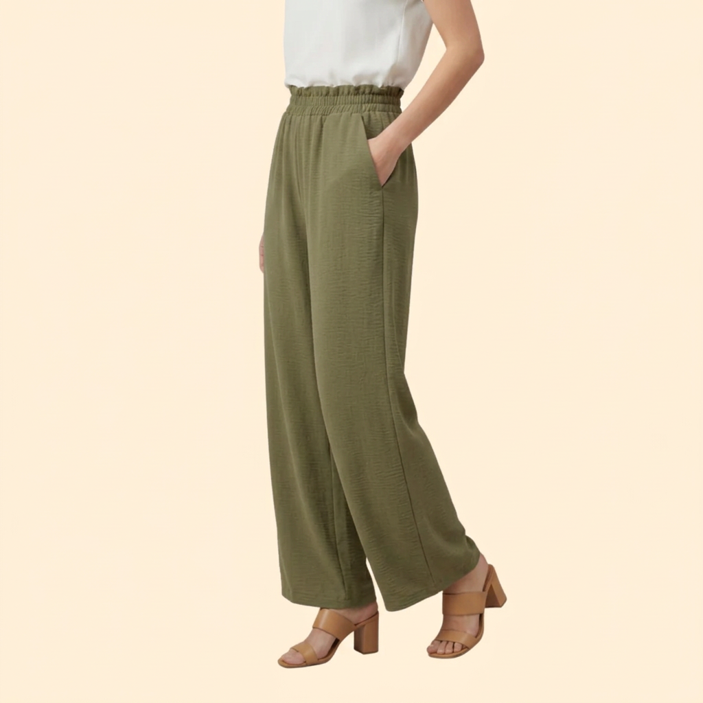 Women’s Wide-Leg Palazzo Pants with Elastic Waist