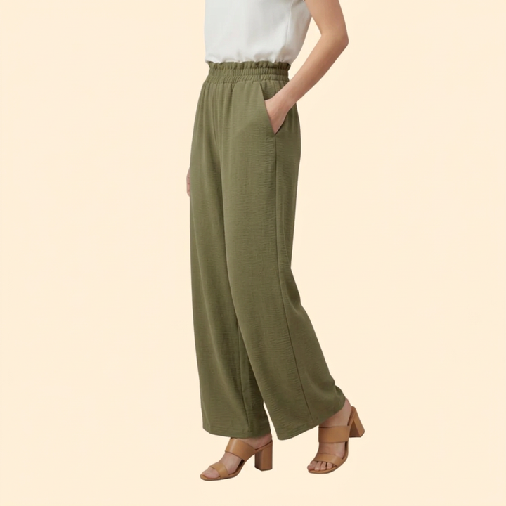 Women’s Wide-Leg Palazzo Pants with Elastic Waist