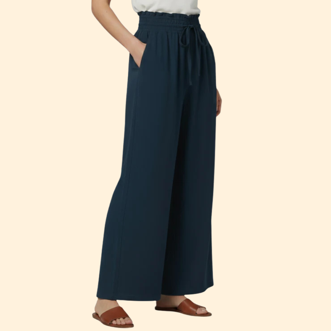 Women’s Wide-Leg Pants with Elastic Waist