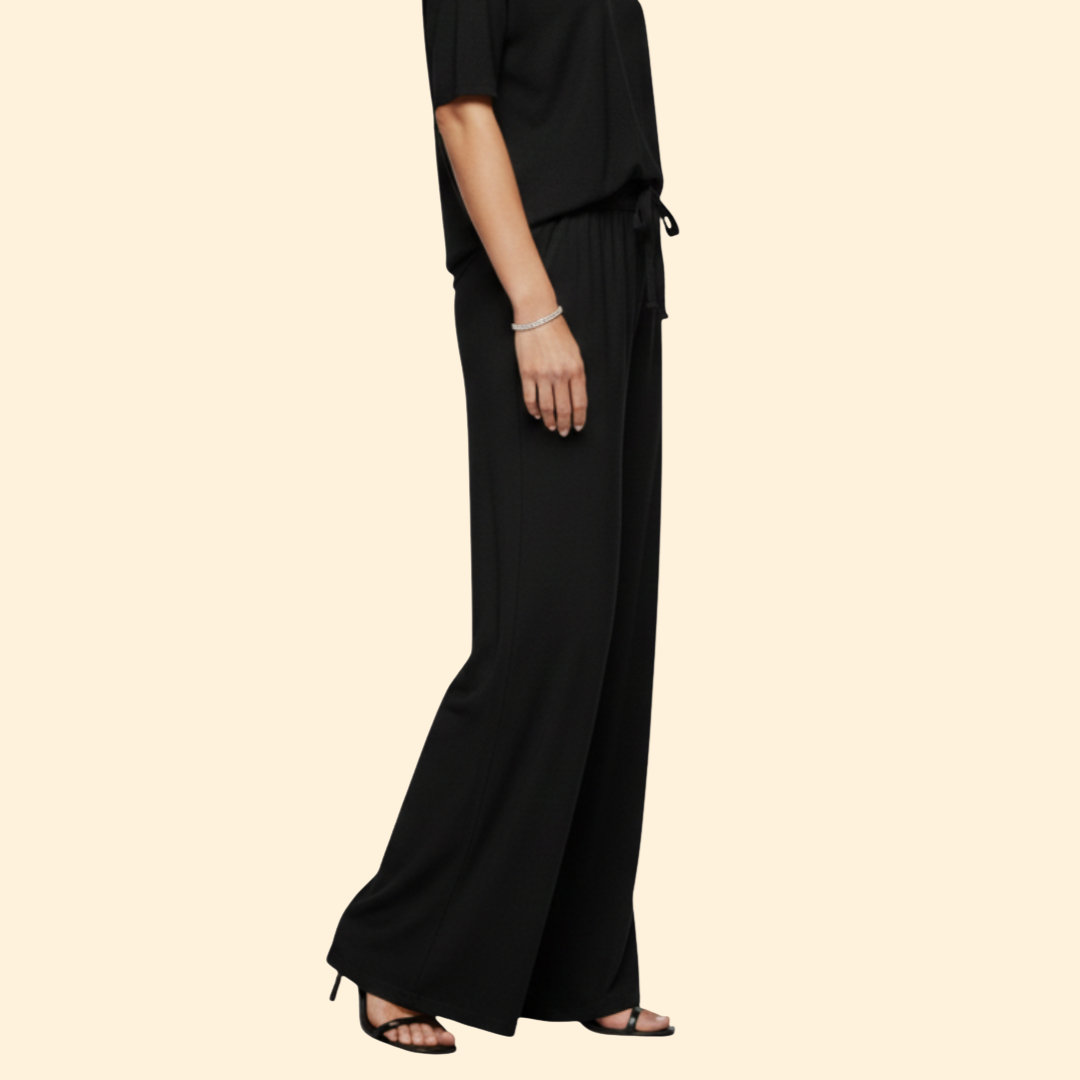 Women’s Wide-Leg Pants with Hem Ties