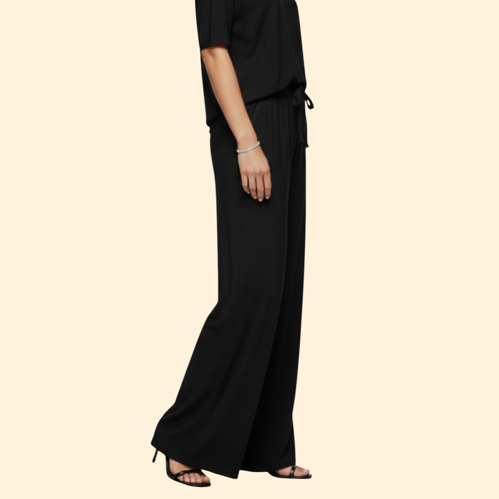 Women’s Wide-Leg Pants with Hem Ties
