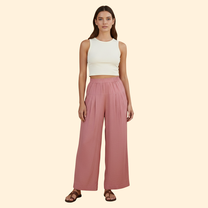 Women's Wide-Leg Trousers with Pockets