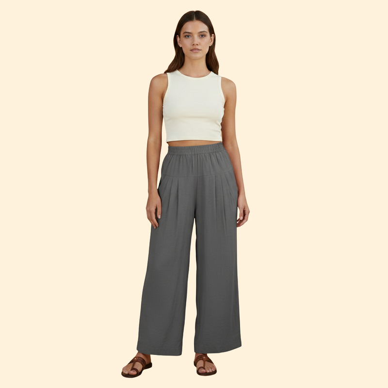 Women's Wide-Leg Trousers with Pockets