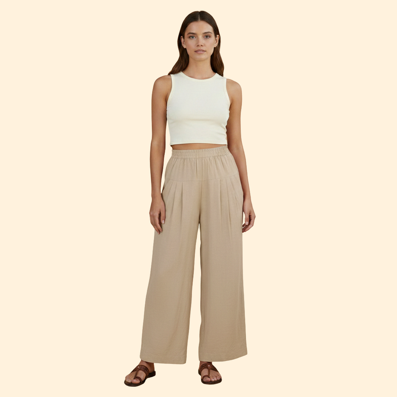 Women's Wide-Leg Trousers with Pockets