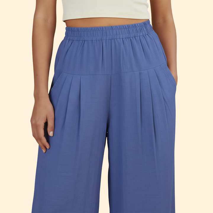 Women's Wide-Leg Trousers with Pockets