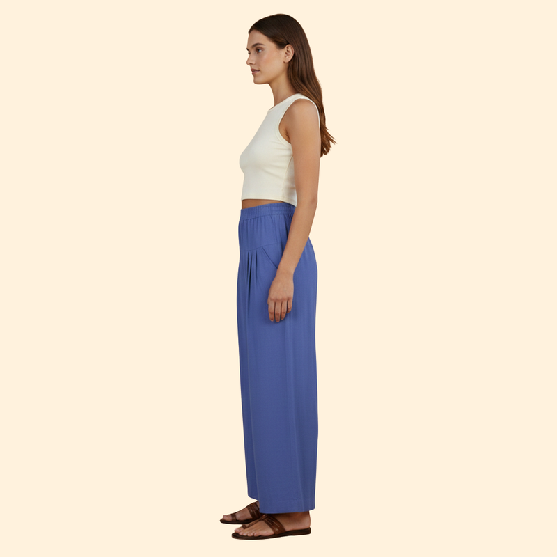 Women's Wide-Leg Trousers with Pockets