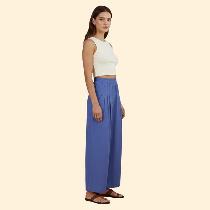Women's Wide-Leg Trousers with Pockets