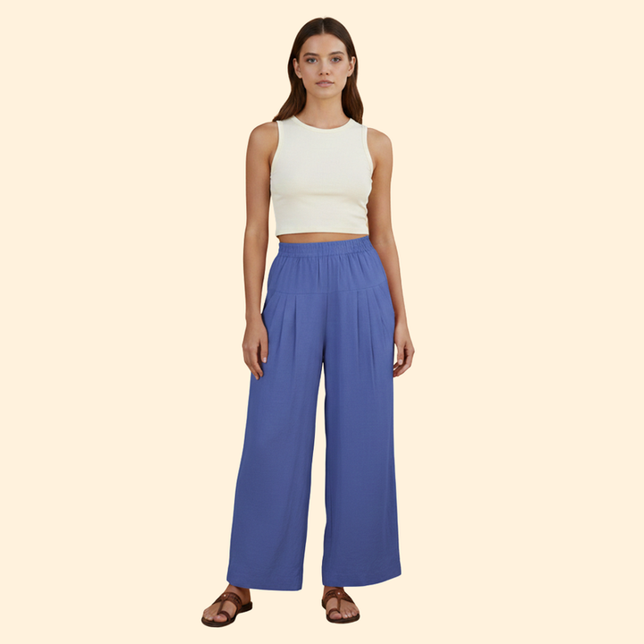 Women's Wide-Leg Trousers with Pockets