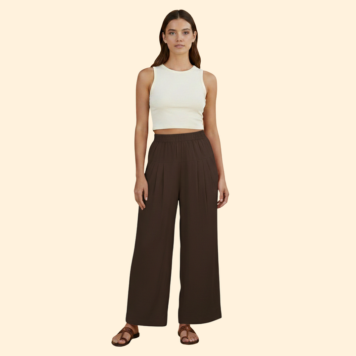 Women's Wide-Leg Trousers with Pockets