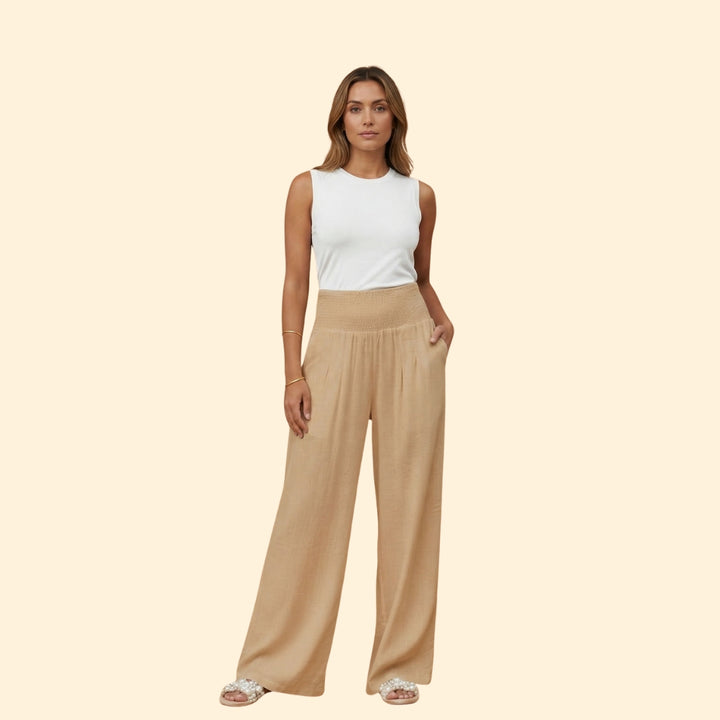 Women's Wide-Leg Trousers with Side Pockets