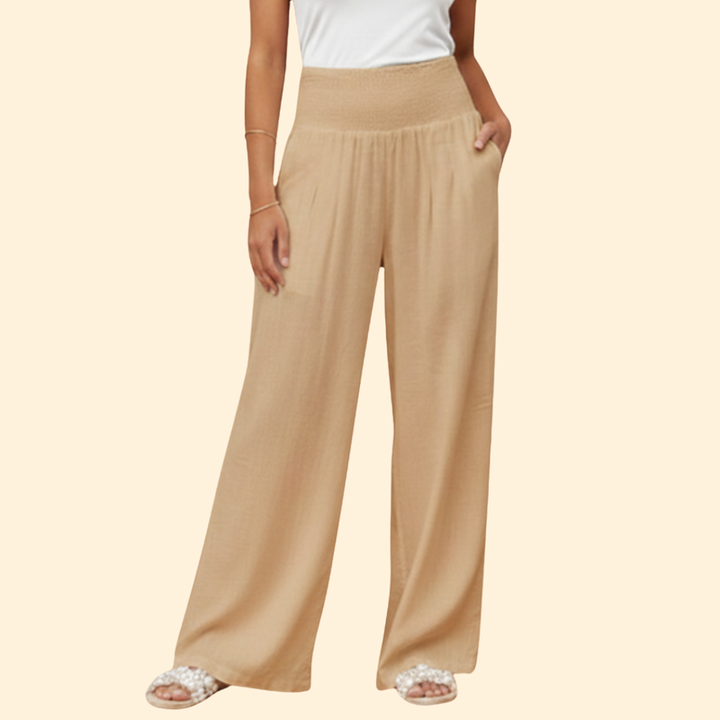 Women's Wide-Leg Trousers with Side Pockets
