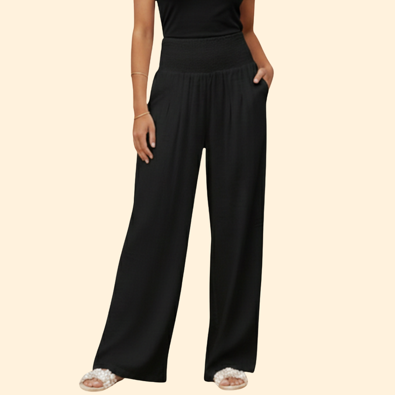 Women's Wide-Leg Trousers with Side Pockets