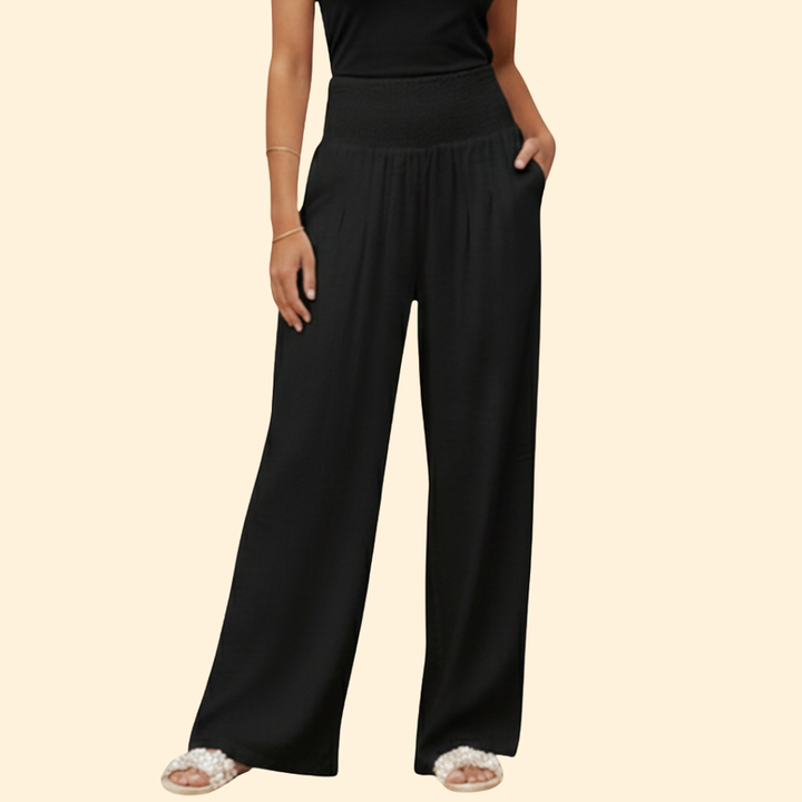Women's Wide-Leg Trousers with Side Pockets