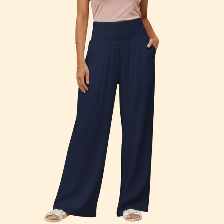 Women's Wide-Leg Trousers with Side Pockets