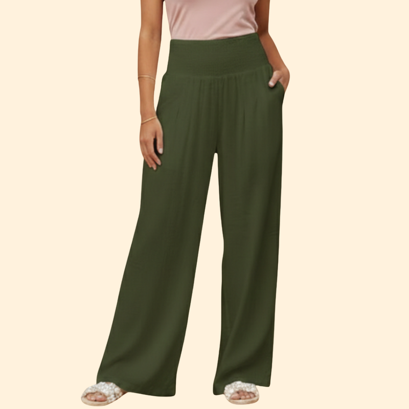 Women's Wide-Leg Trousers with Side Pockets