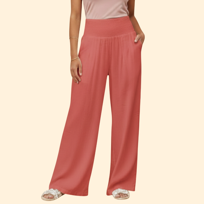 Women's Wide-Leg Trousers with Side Pockets