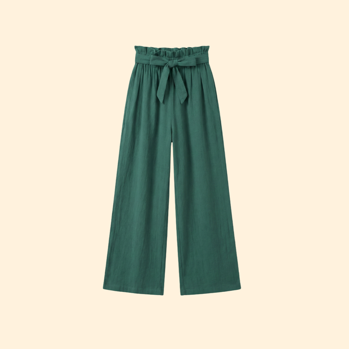 Women’s Wide-Leg Trousers with Tie Waist