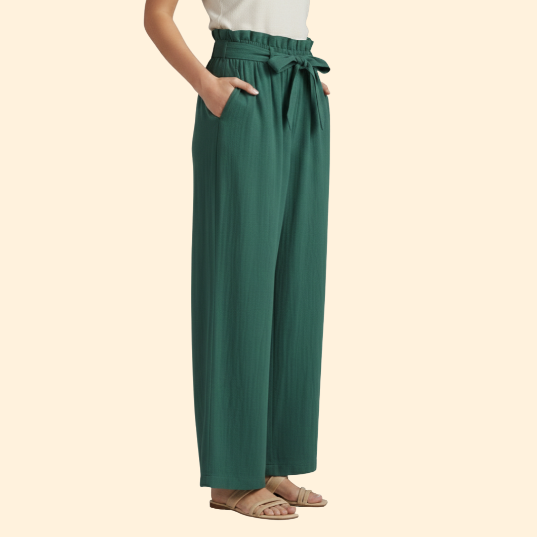 Women’s Wide-Leg Trousers with Tie Waist