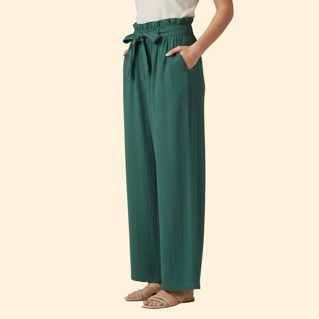 Women’s Wide-Leg Trousers with Tie Waist