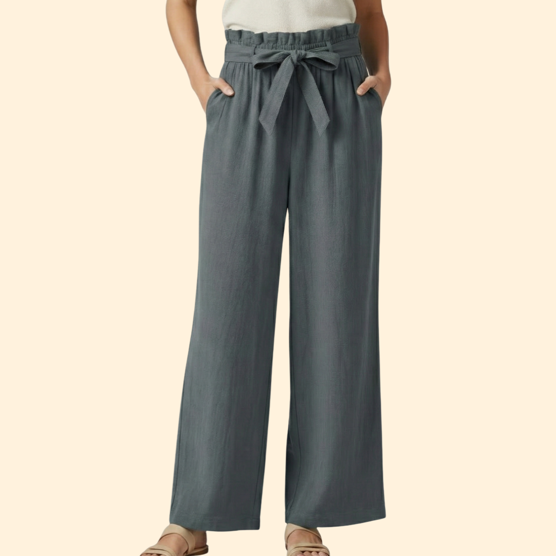 Women’s Wide-Leg Trousers with Tie Waist