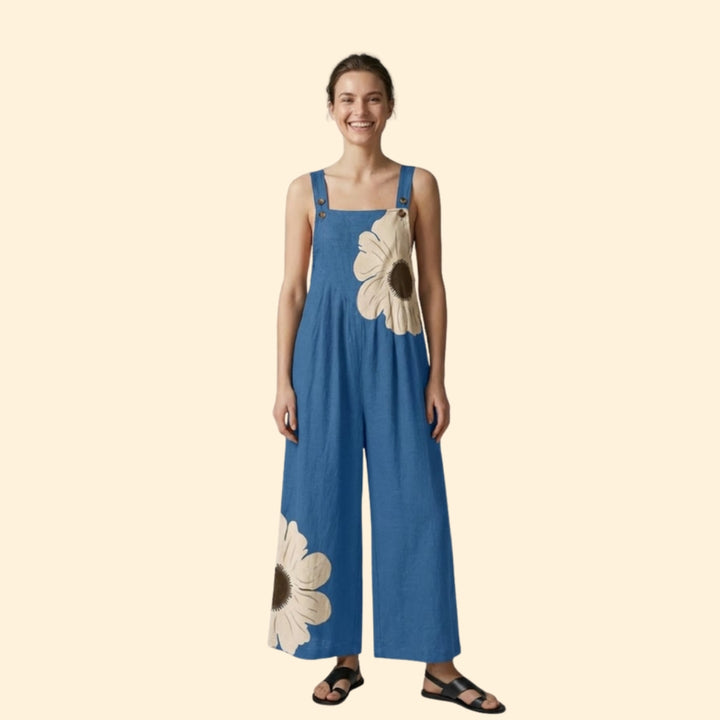 Women’s Wide Leg Jumpsuit with Floral Print