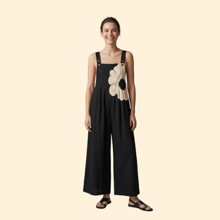 Women’s Wide Leg Jumpsuit with Floral Print